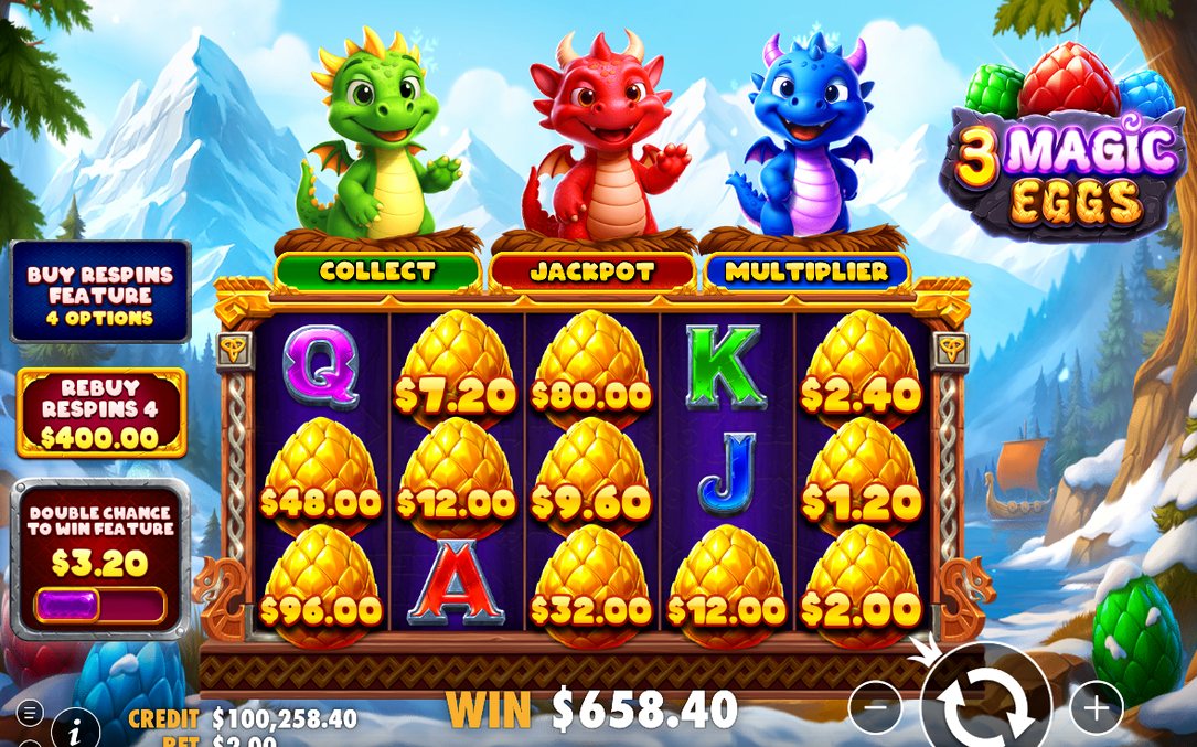 Win screen after a Respins Feature payout