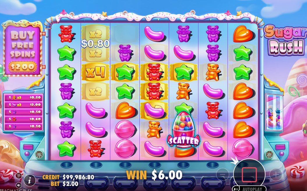 Base game grid with a cluster of matching candy symbols