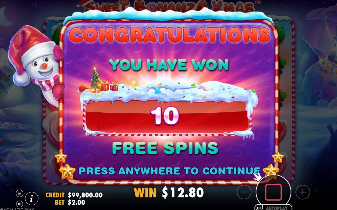 Free Spins round on the deep blue-purple background with sparkles