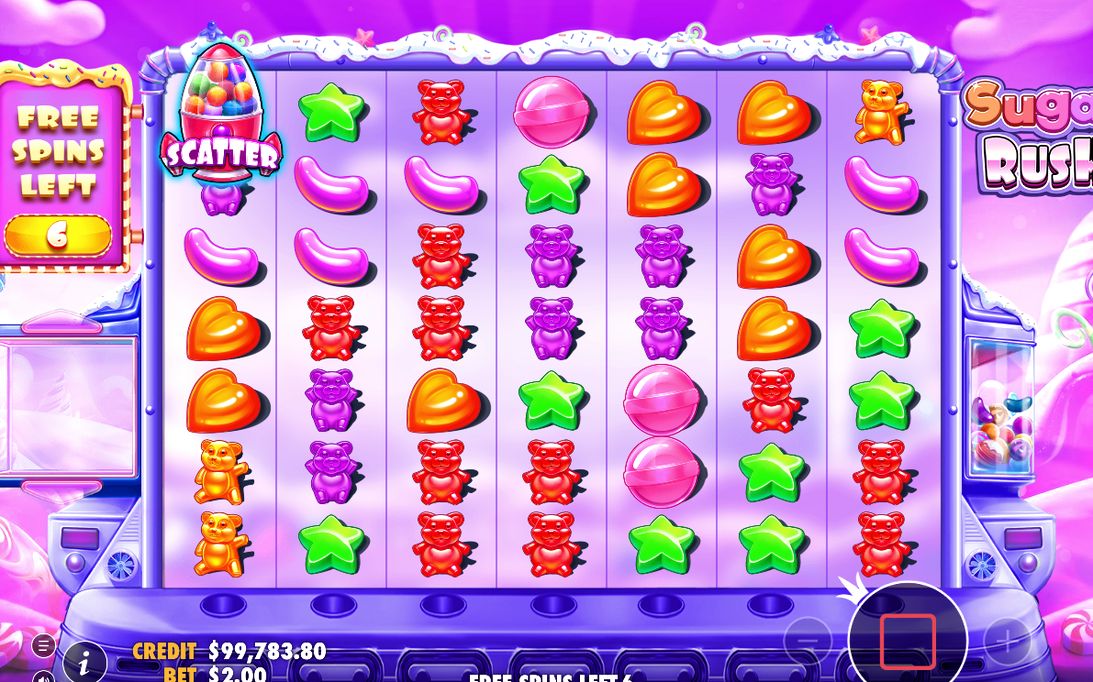 Free Spins screen with the spins left shown