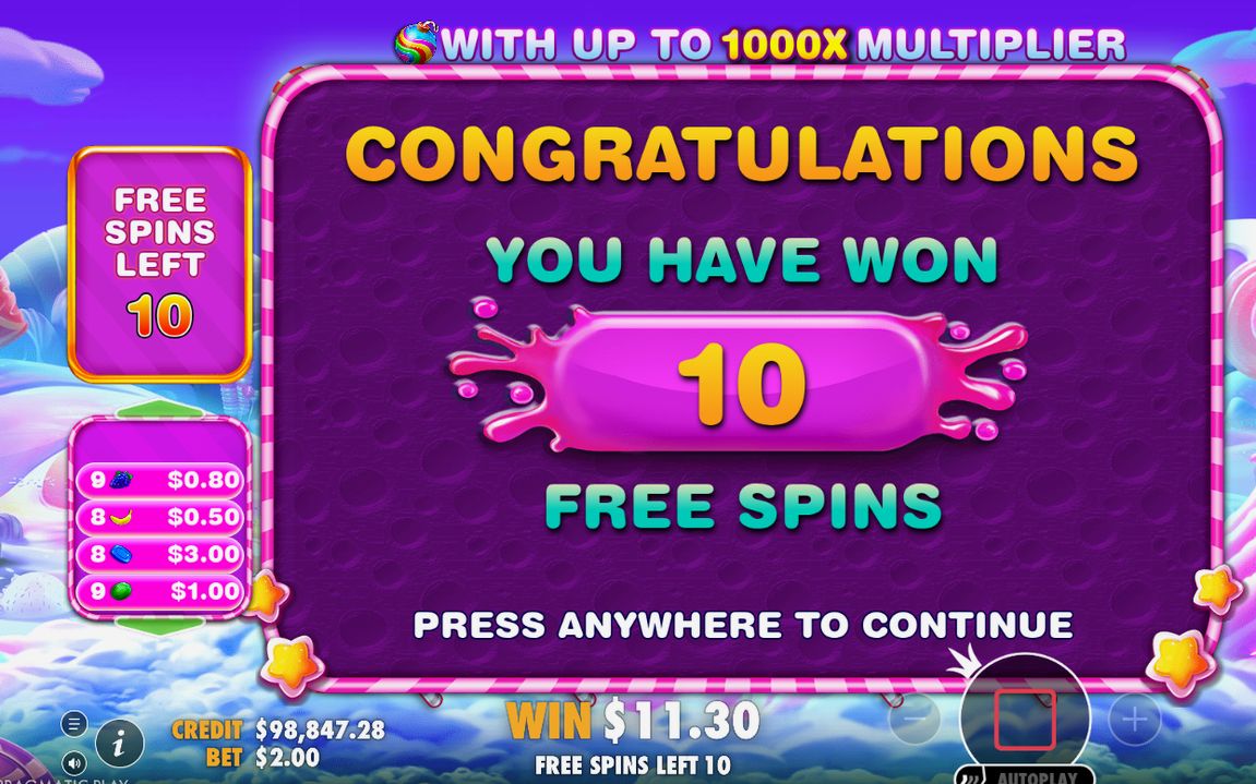 Free Spins round with multiplier bombs on the reels